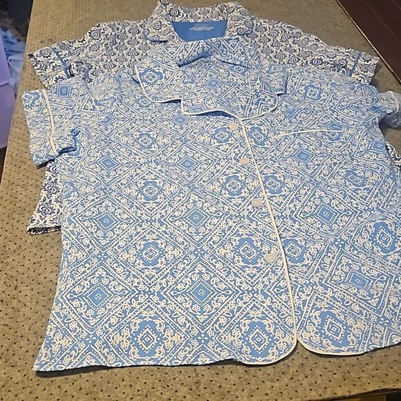 Sleep Sense two tops print white and blue - Picture 1 of 10